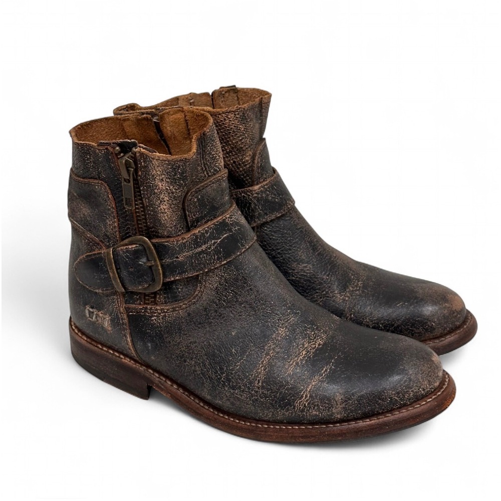 Bed Stu Becca Cobbler‎ Black Ankle Leather Boots Distressed Women's 6